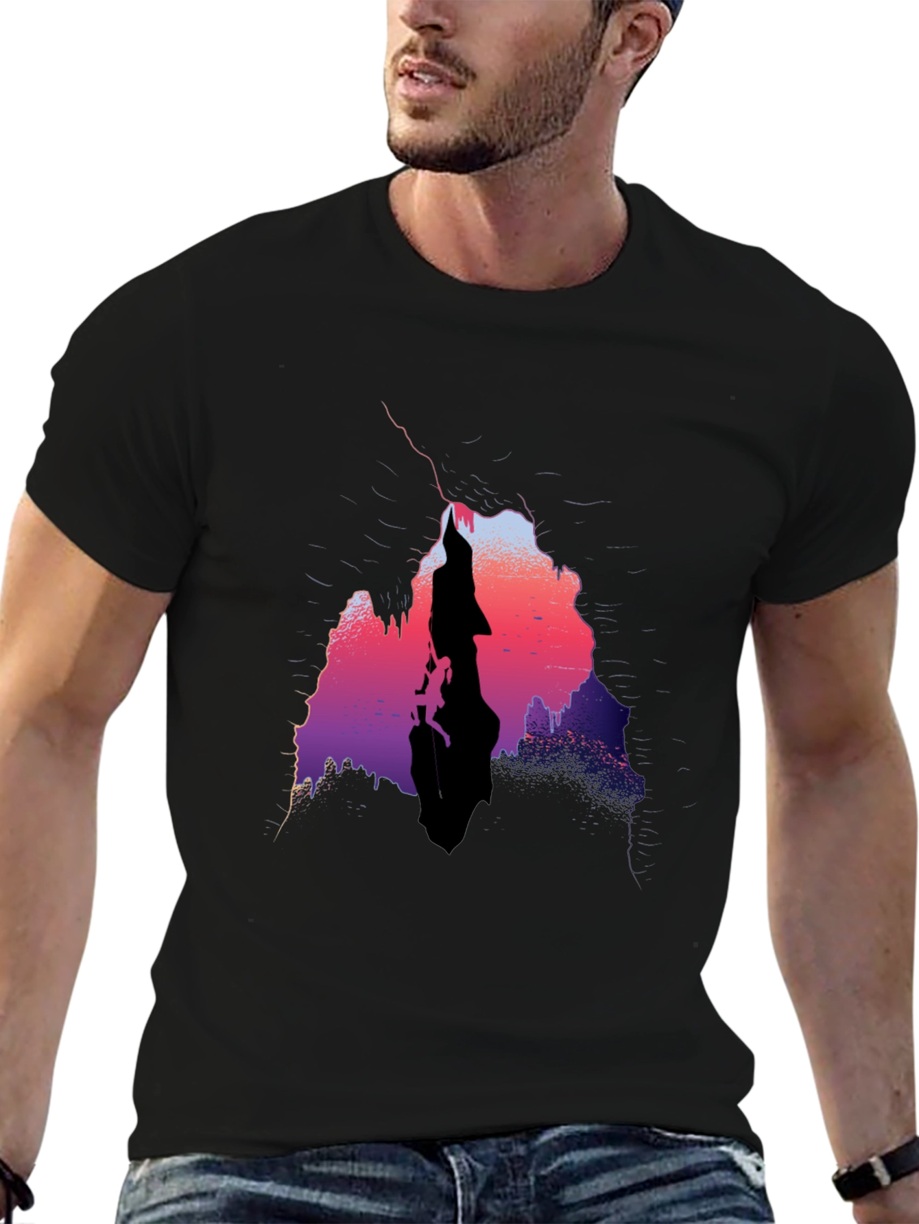 Abstract Rock Climbing Graphic T-Shirt