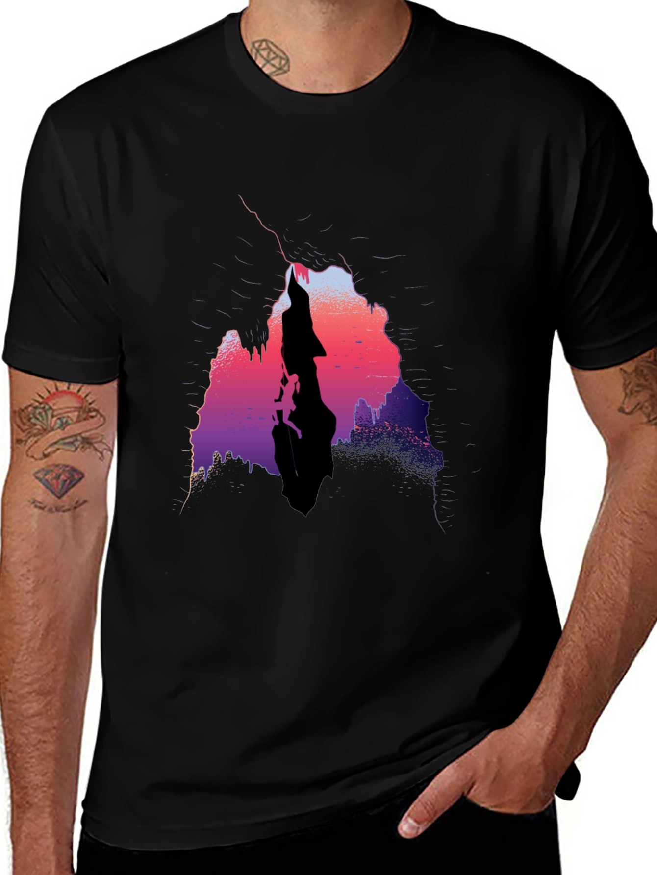 Abstract Rock Climbing Graphic T-Shirt