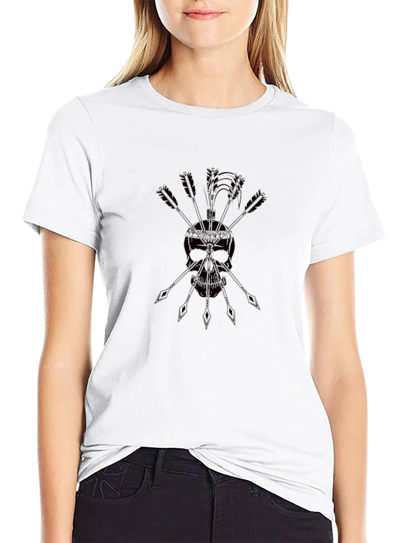 Skull & Arrow Graphic Black T-Shirt