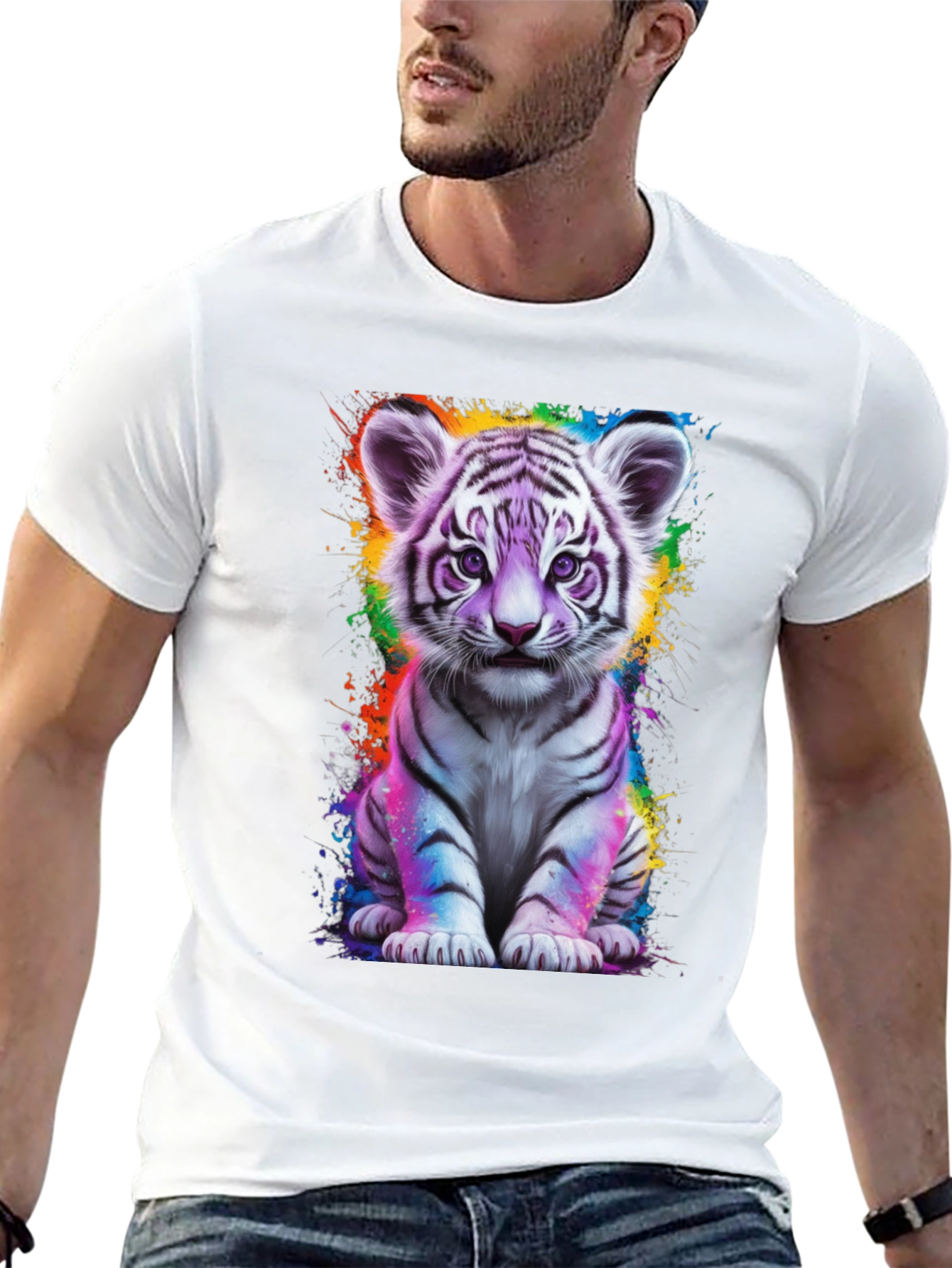 Cute Tiger Cub Graphic T-Shirt