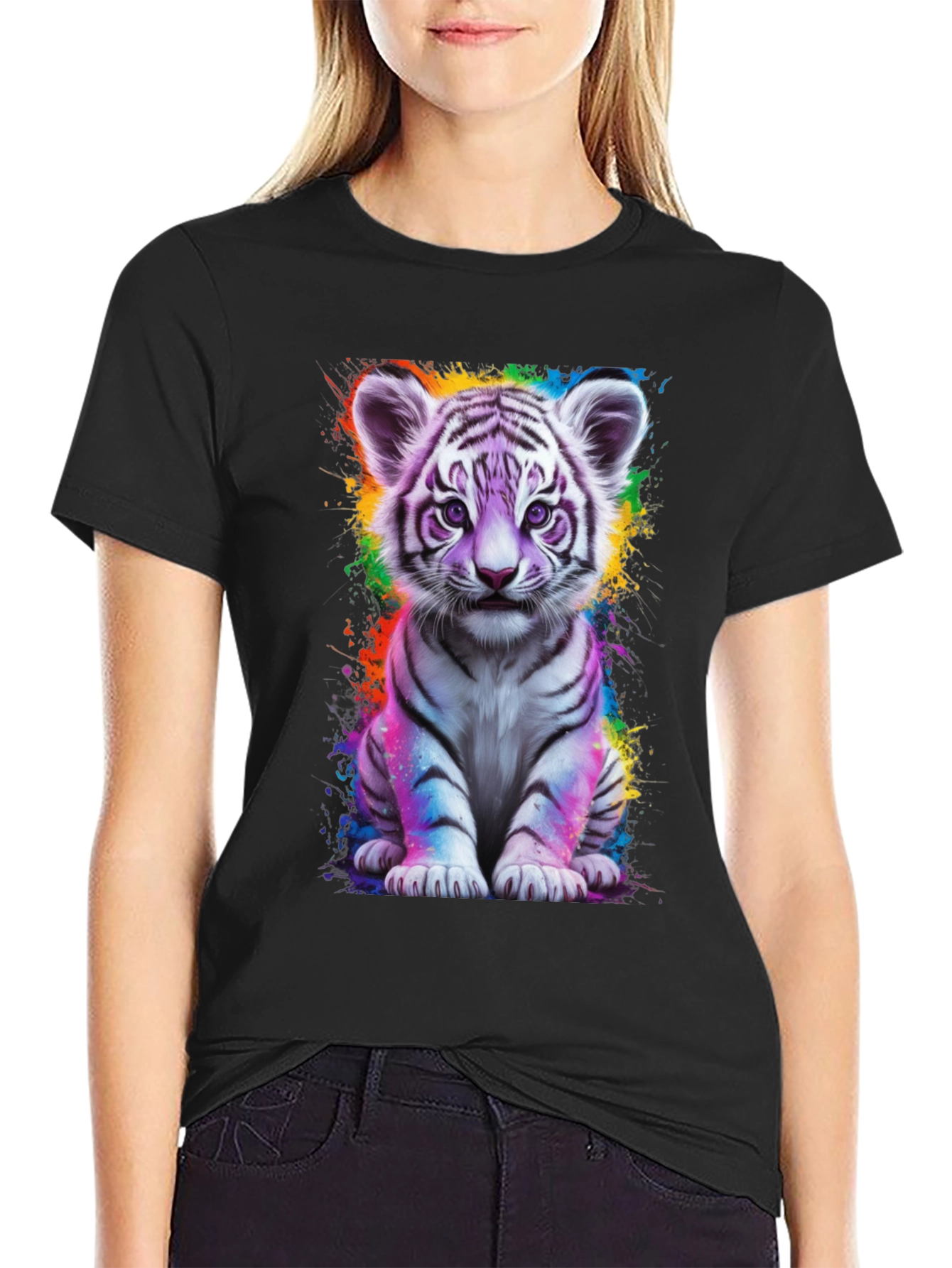Cute Tiger Cub Graphic T-Shirt