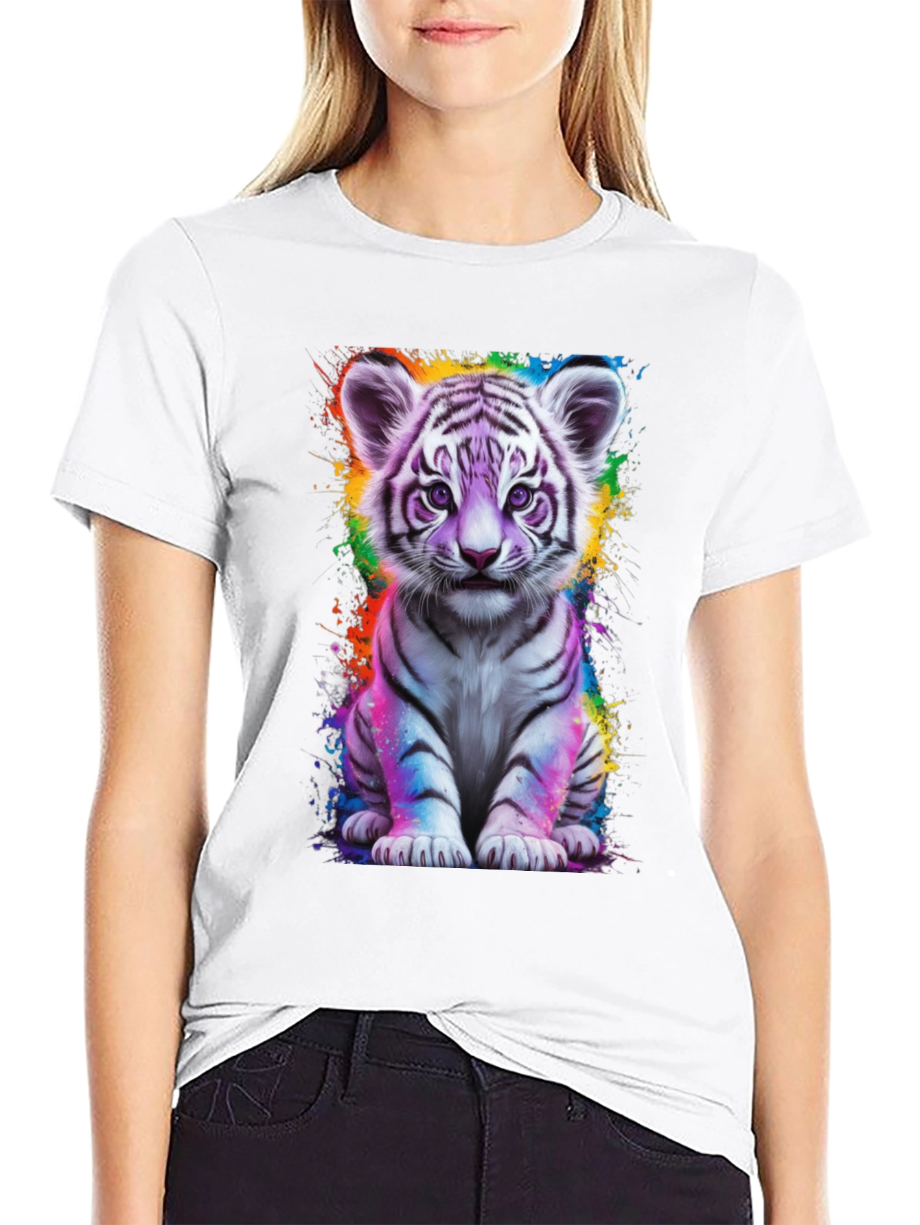 Cute Tiger Cub Graphic T-Shirt