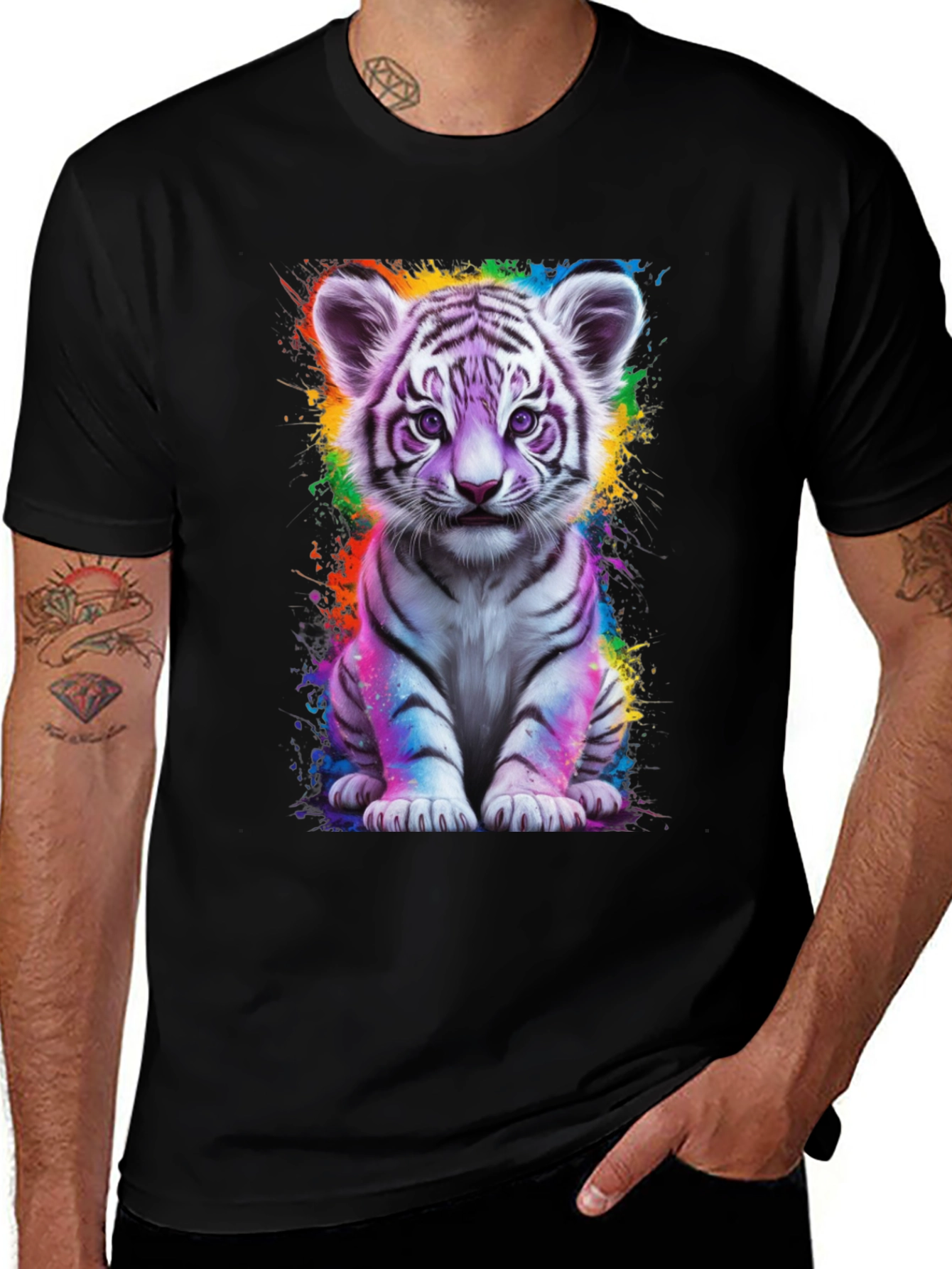 Cute Tiger Cub Graphic T-Shirt