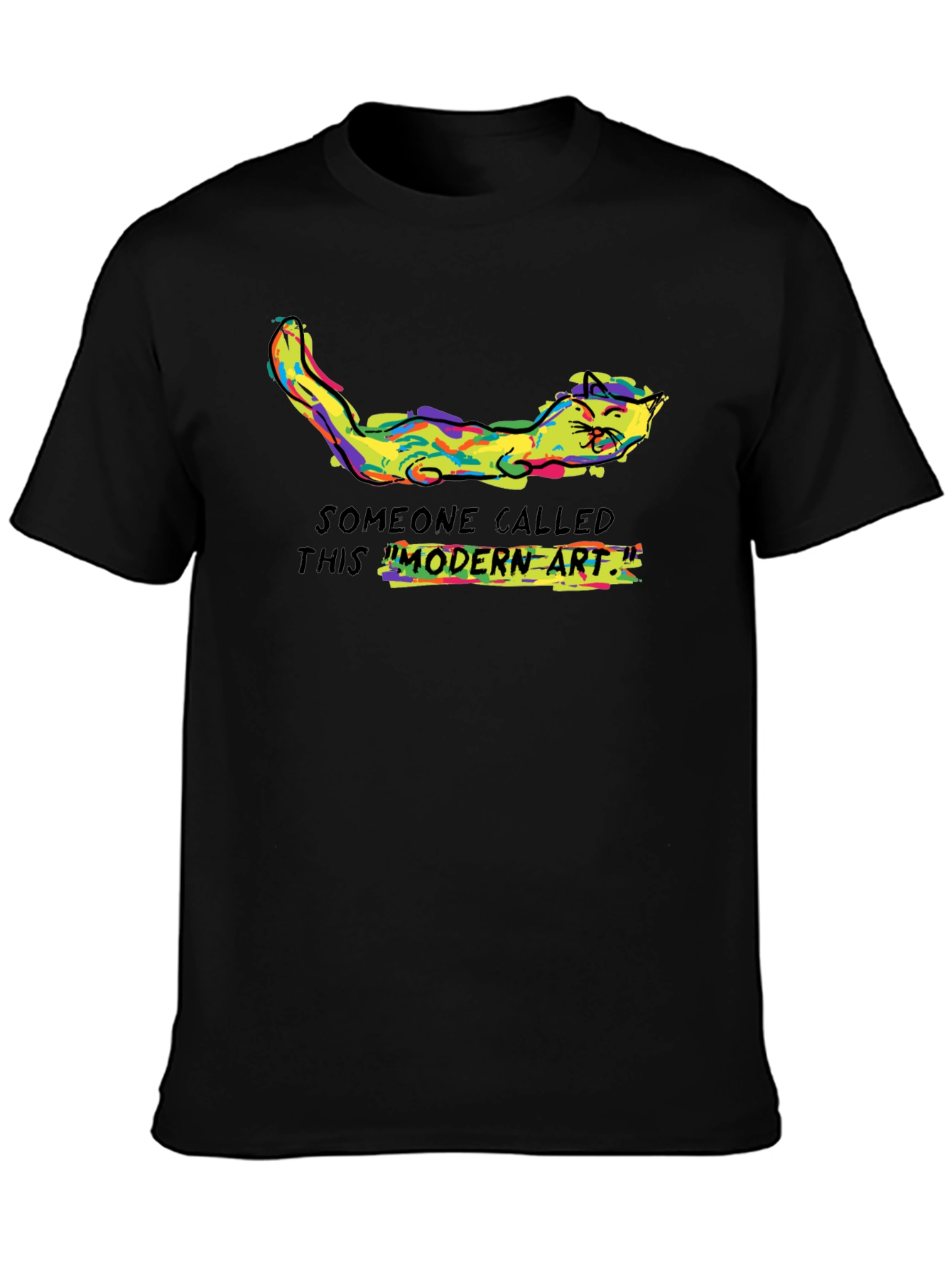 Modern Art Cat Tee - Funny Graphic T-Shirt