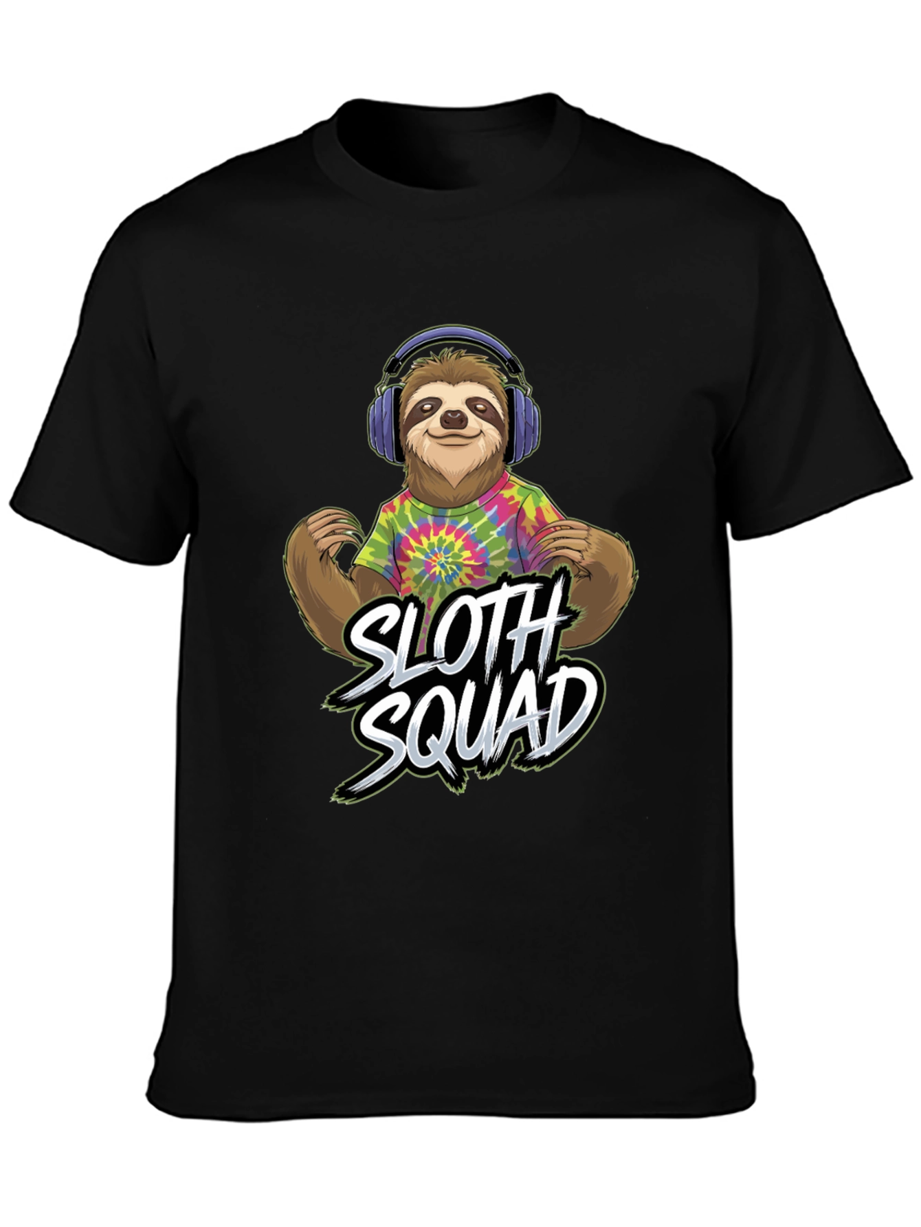 Sloth Squad Graphic Tee - Funny Animal Music Lover