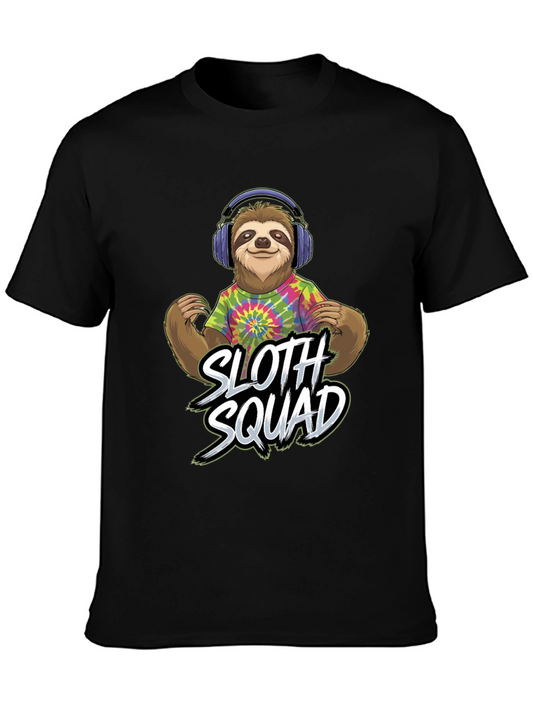 Sloth Squad Graphic Tee - Funny Animal Music Lover