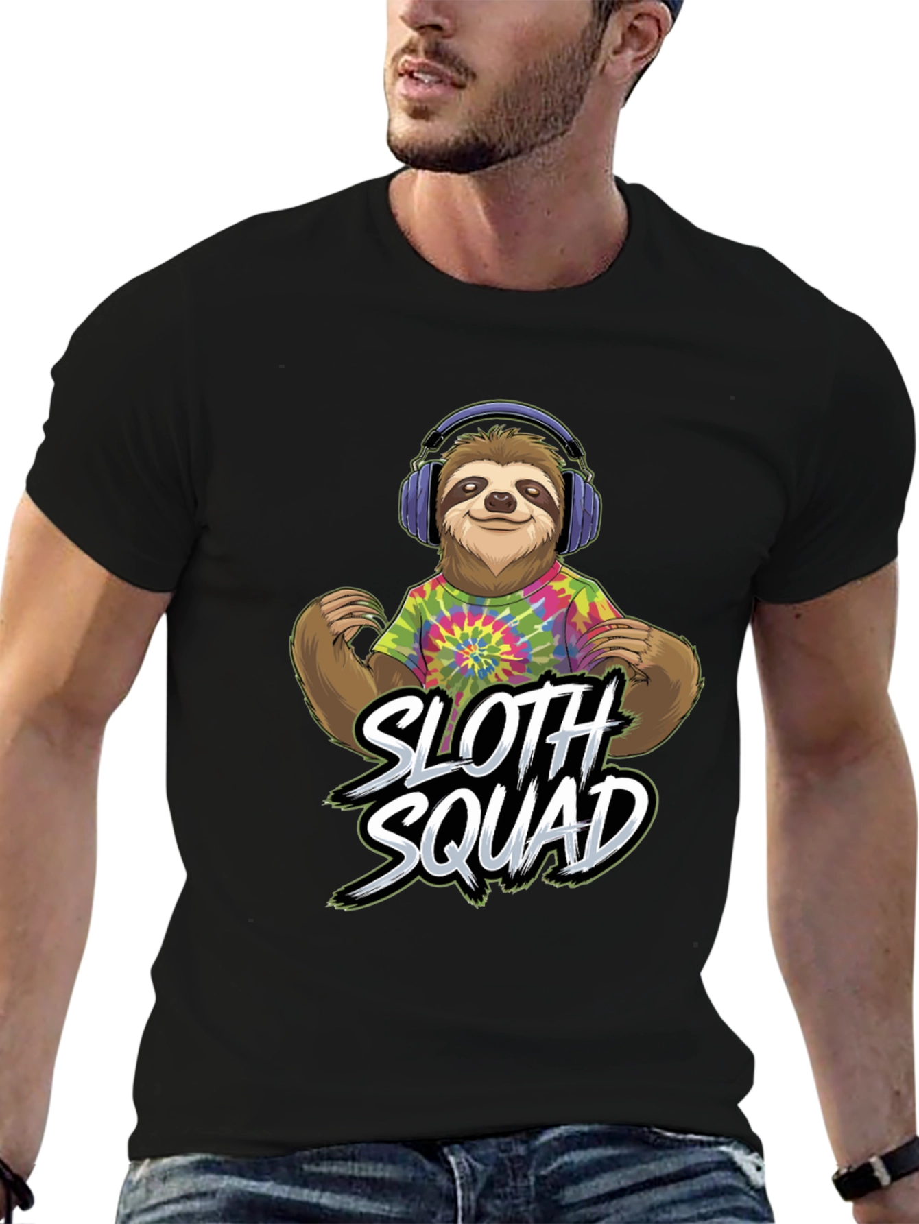 Sloth Squad Graphic Tee - Funny Animal Music Lover