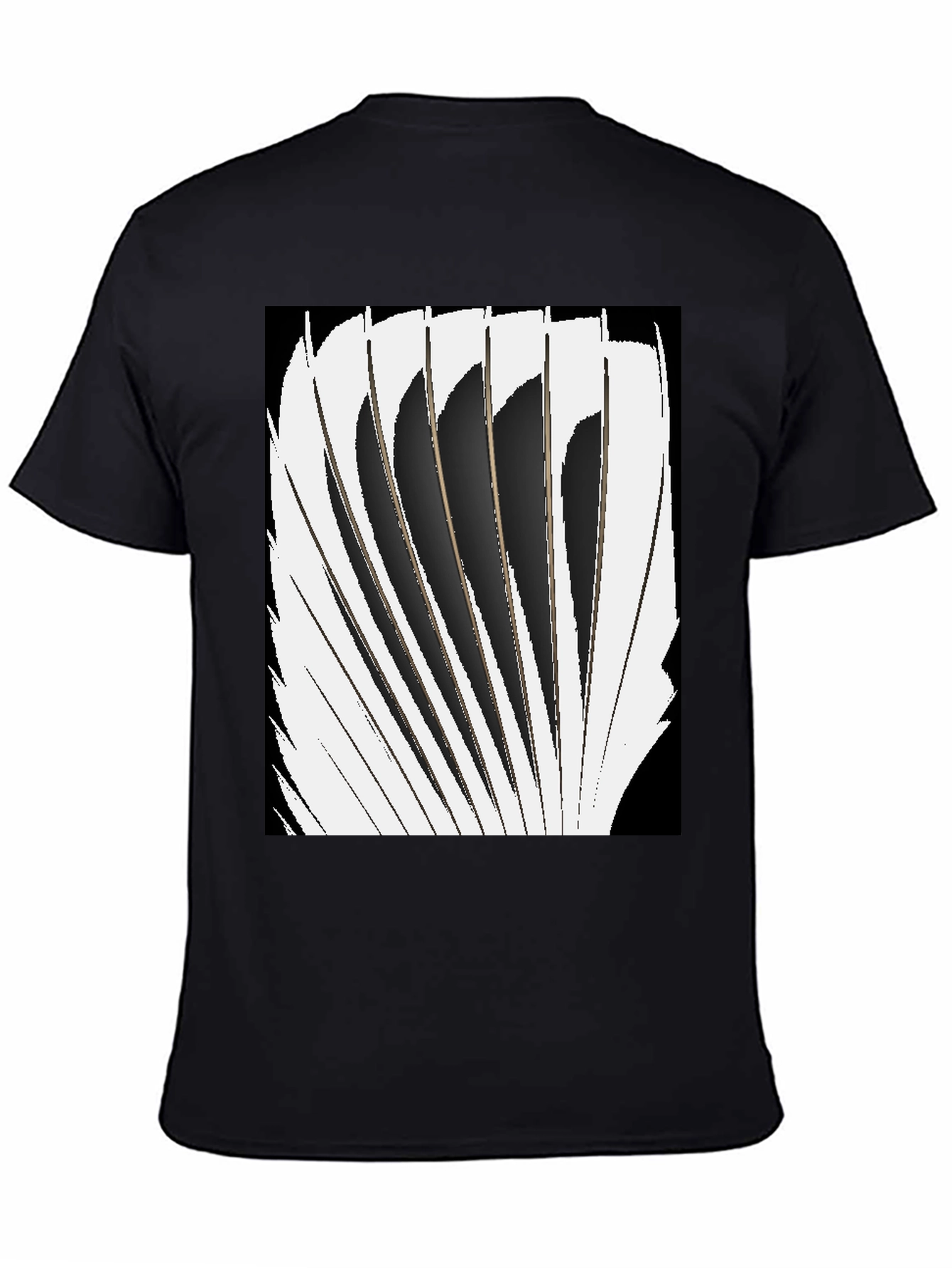 Abstract Blade Design Black T-Shirt