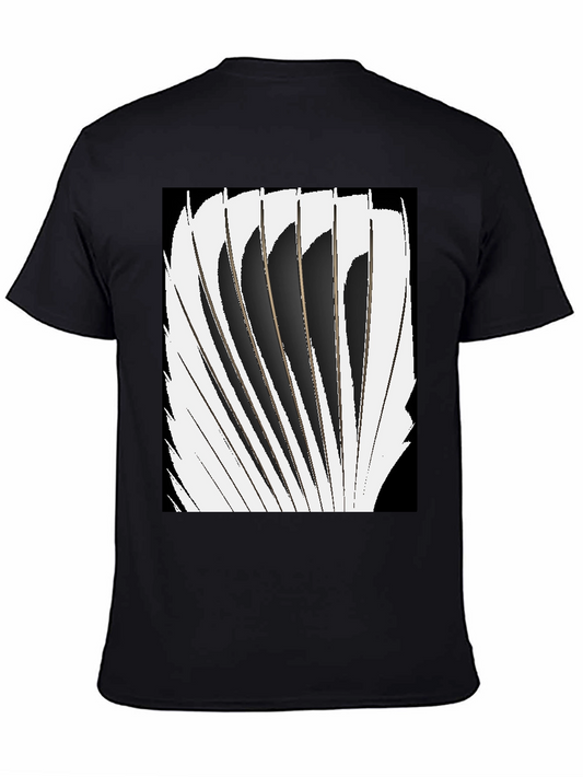 Abstract Blade Design Black T-Shirt