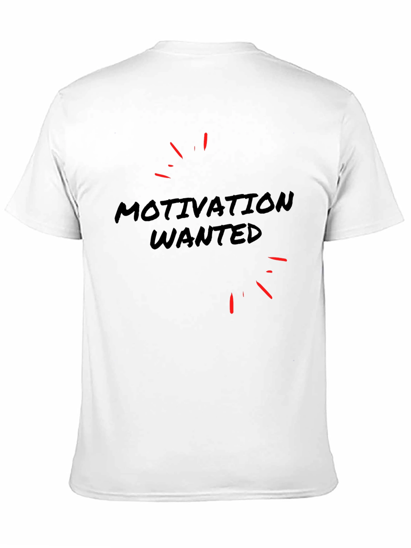 Motivation Wanted Graphic Tee - Black Casual T-Shirt
