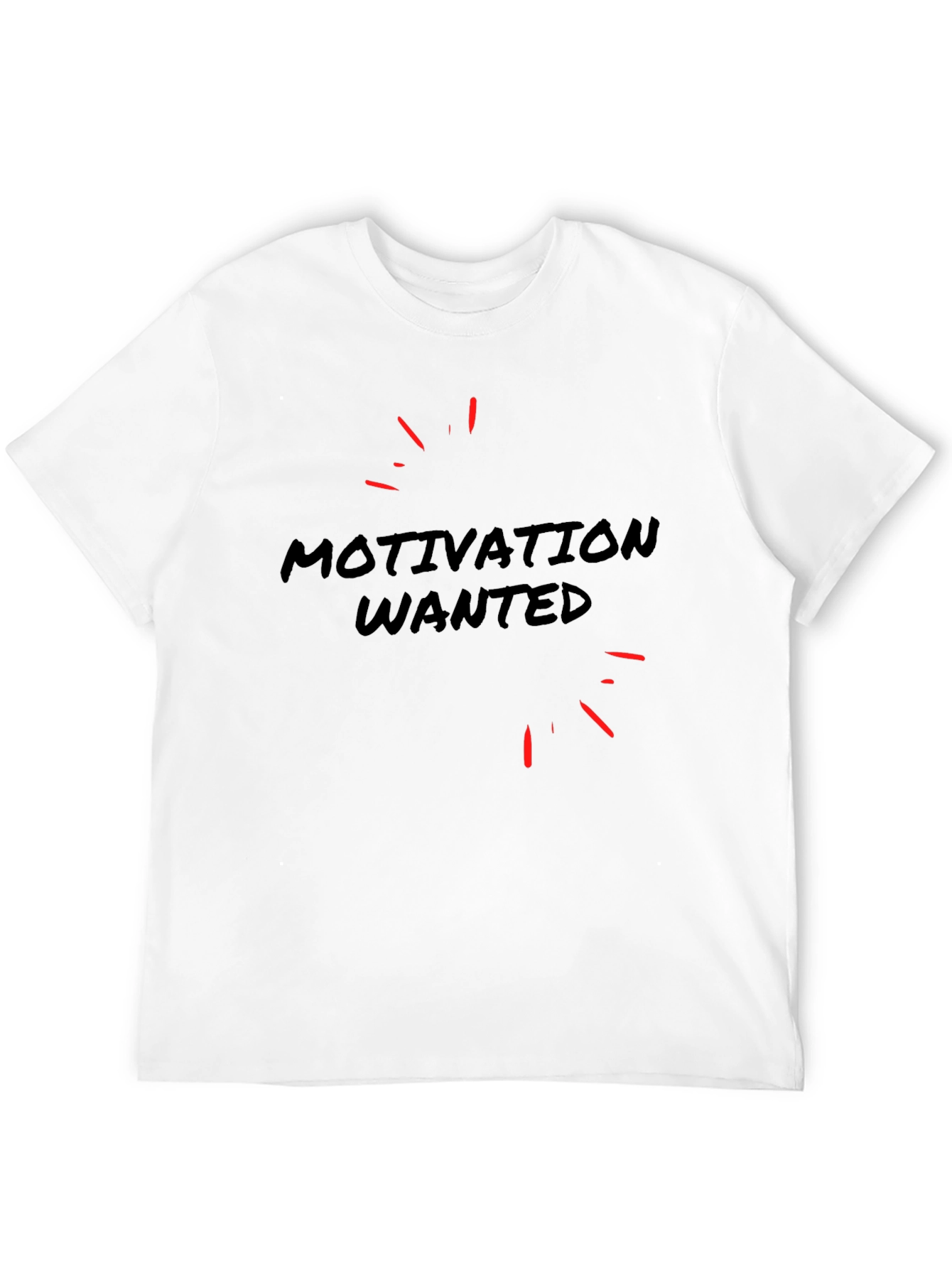 Motivation Wanted Graphic Tee - Black Casual T-Shirt