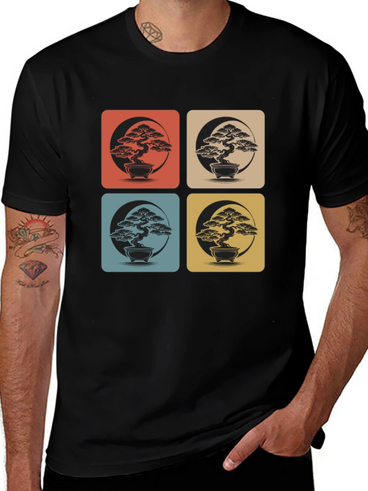Bonsai Tree Pop Art Graphic Tee - Stylish Comfort
