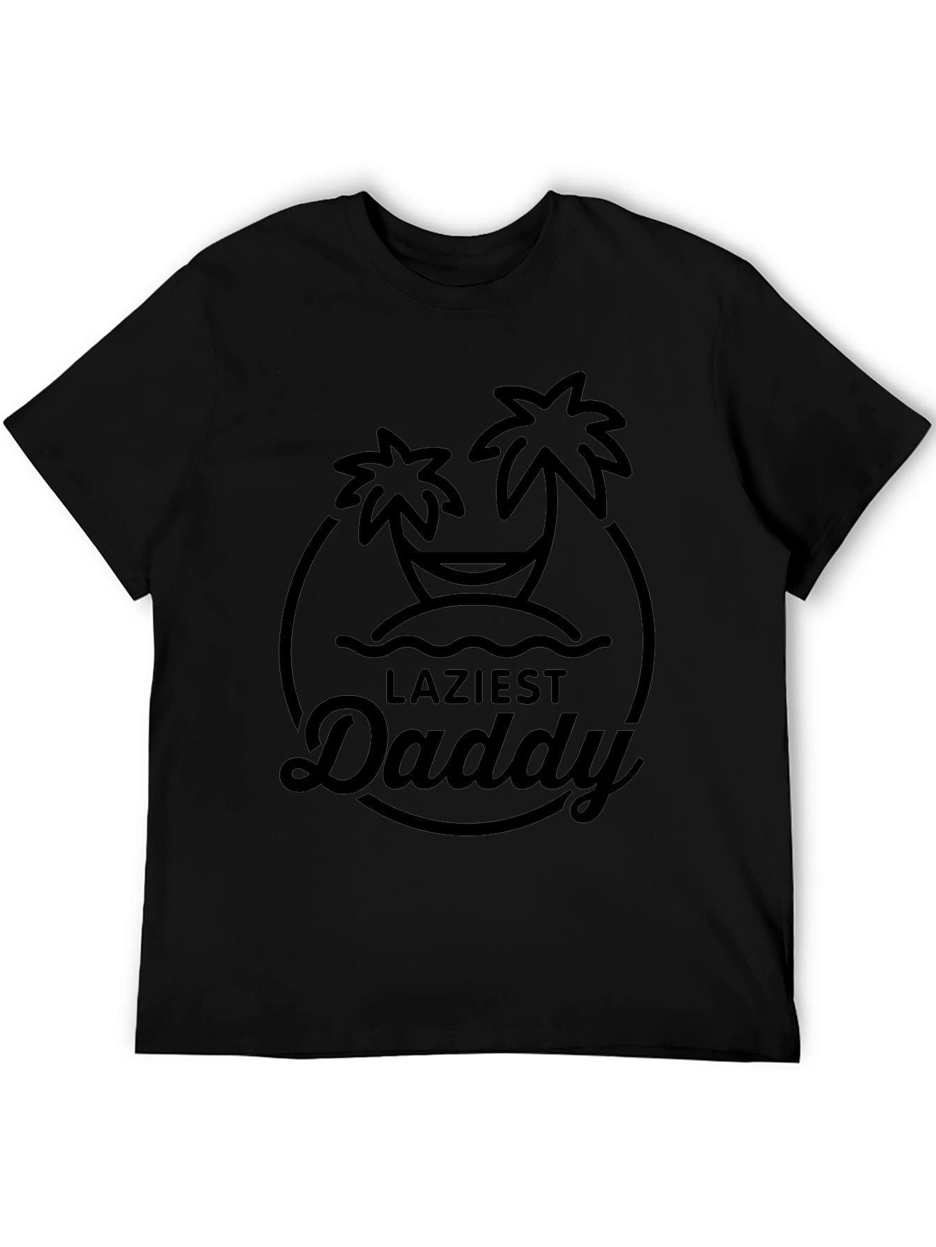 Laziest Daddy Black Graphic Tee