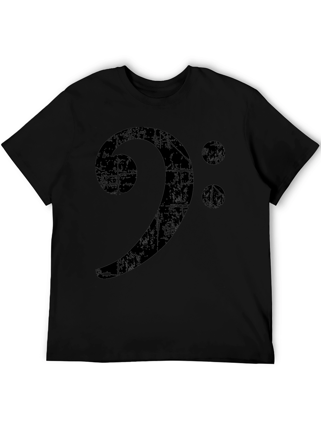 Bass Clef Distressed Graphic T-Shirt