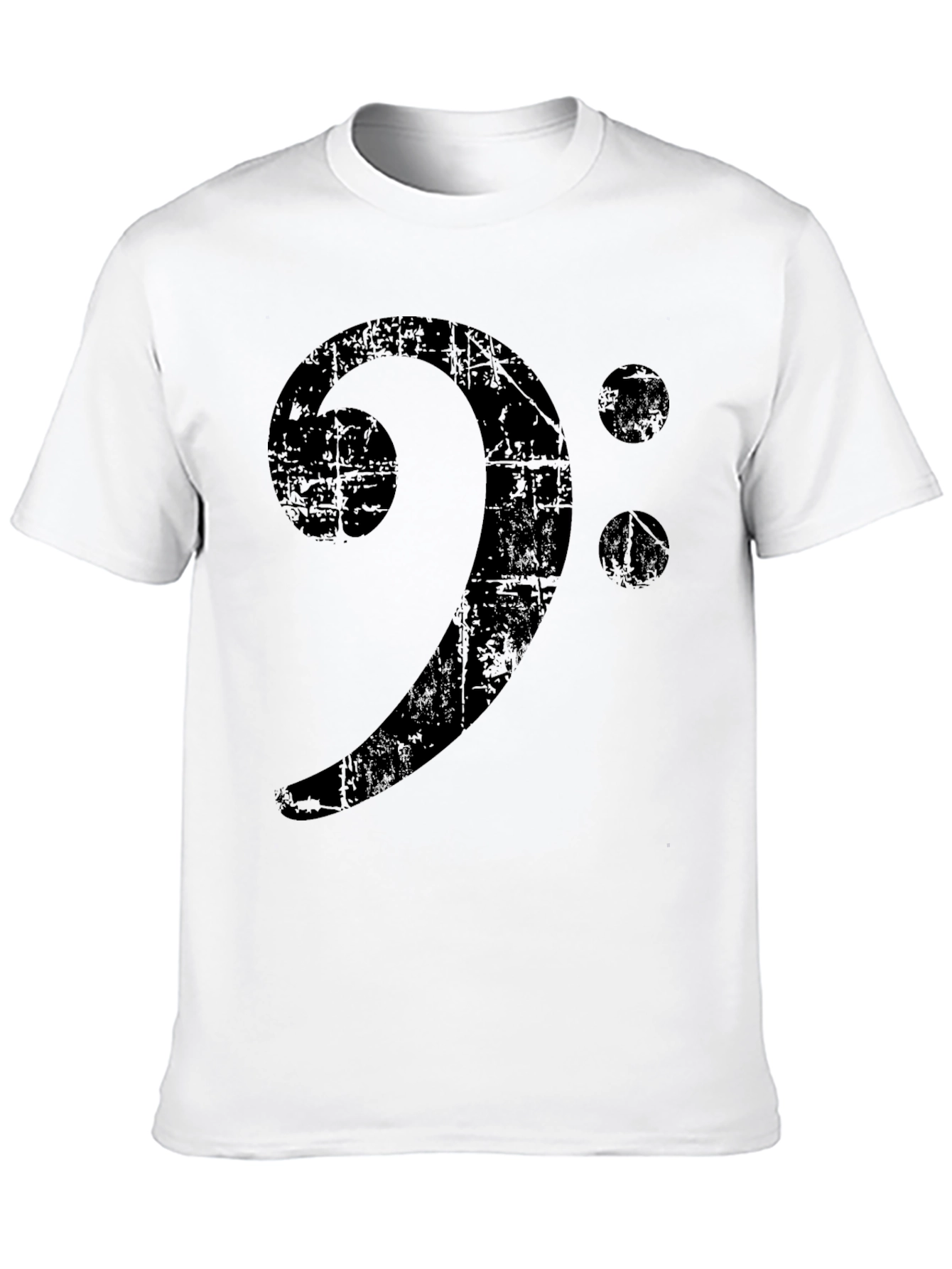 Bass Clef Distressed Graphic T-Shirt