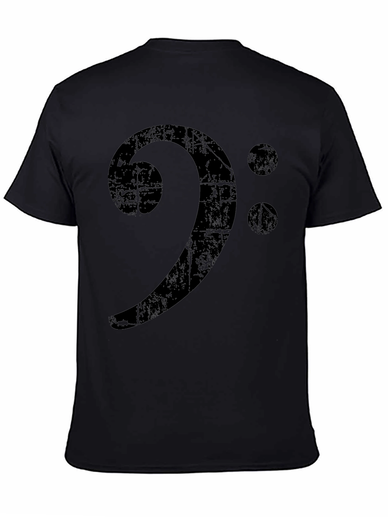 Bass Clef Distressed Graphic T-Shirt