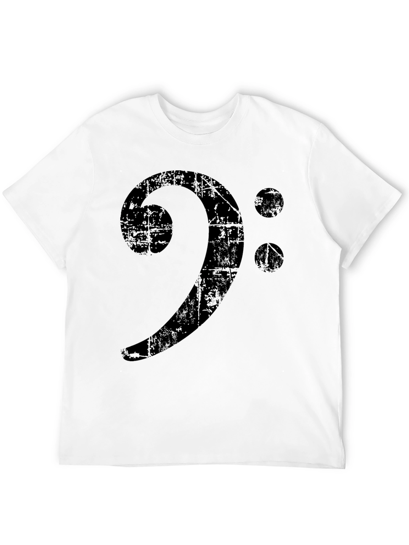 Bass Clef Distressed Graphic T-Shirt