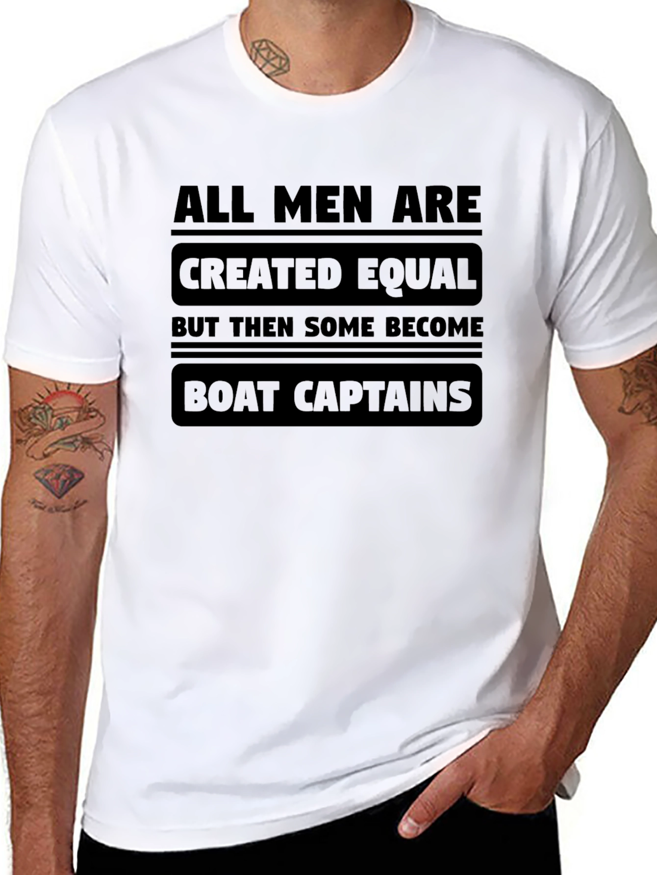Boat Captain T-Shirt - All Men Are Created Equal