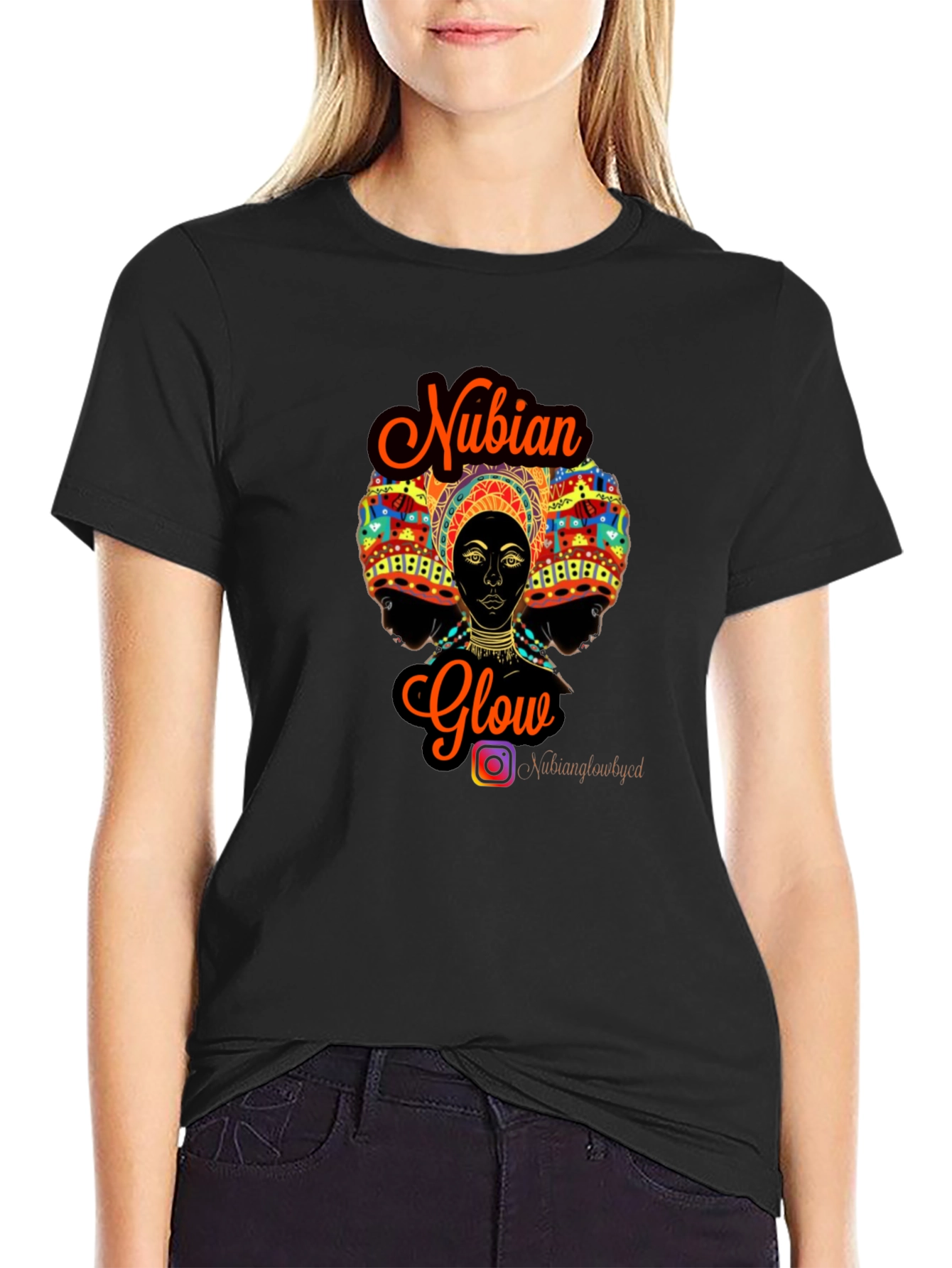 Nubian Glow Black T-Shirt - Graphic Tee