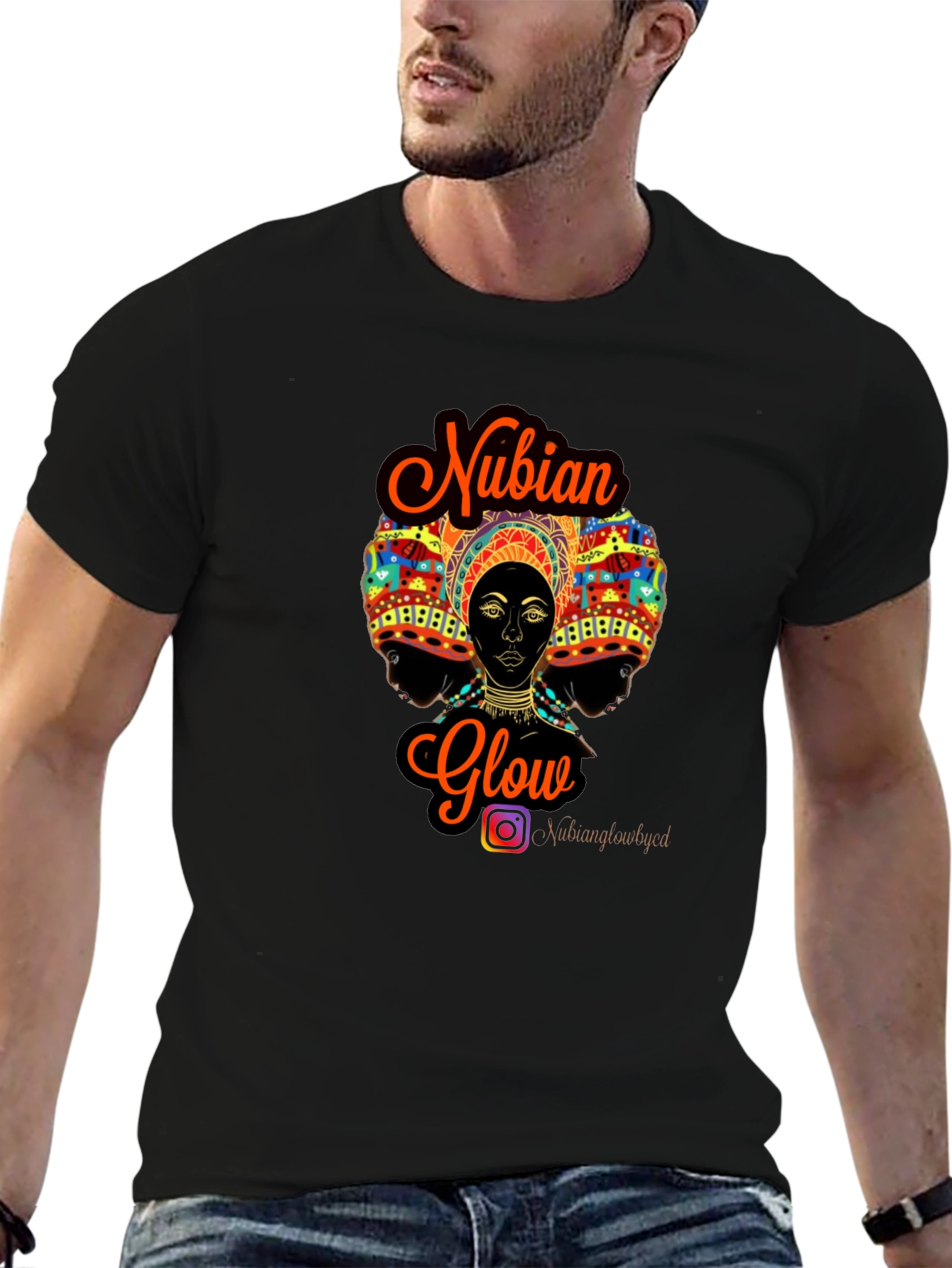 Nubian Glow Black T-Shirt - Graphic Tee