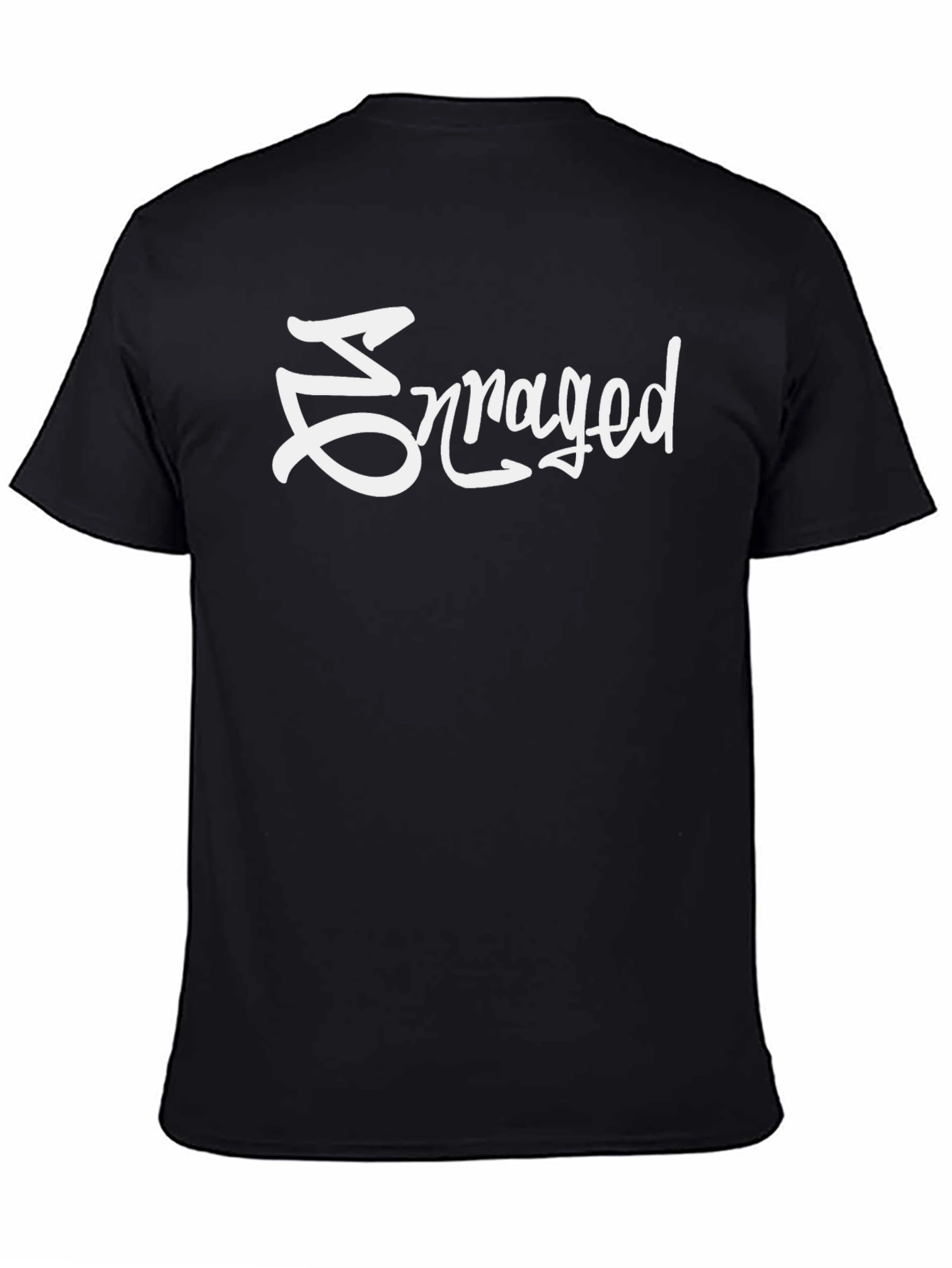 Engraged Black Graphic Tee - Casual Comfort