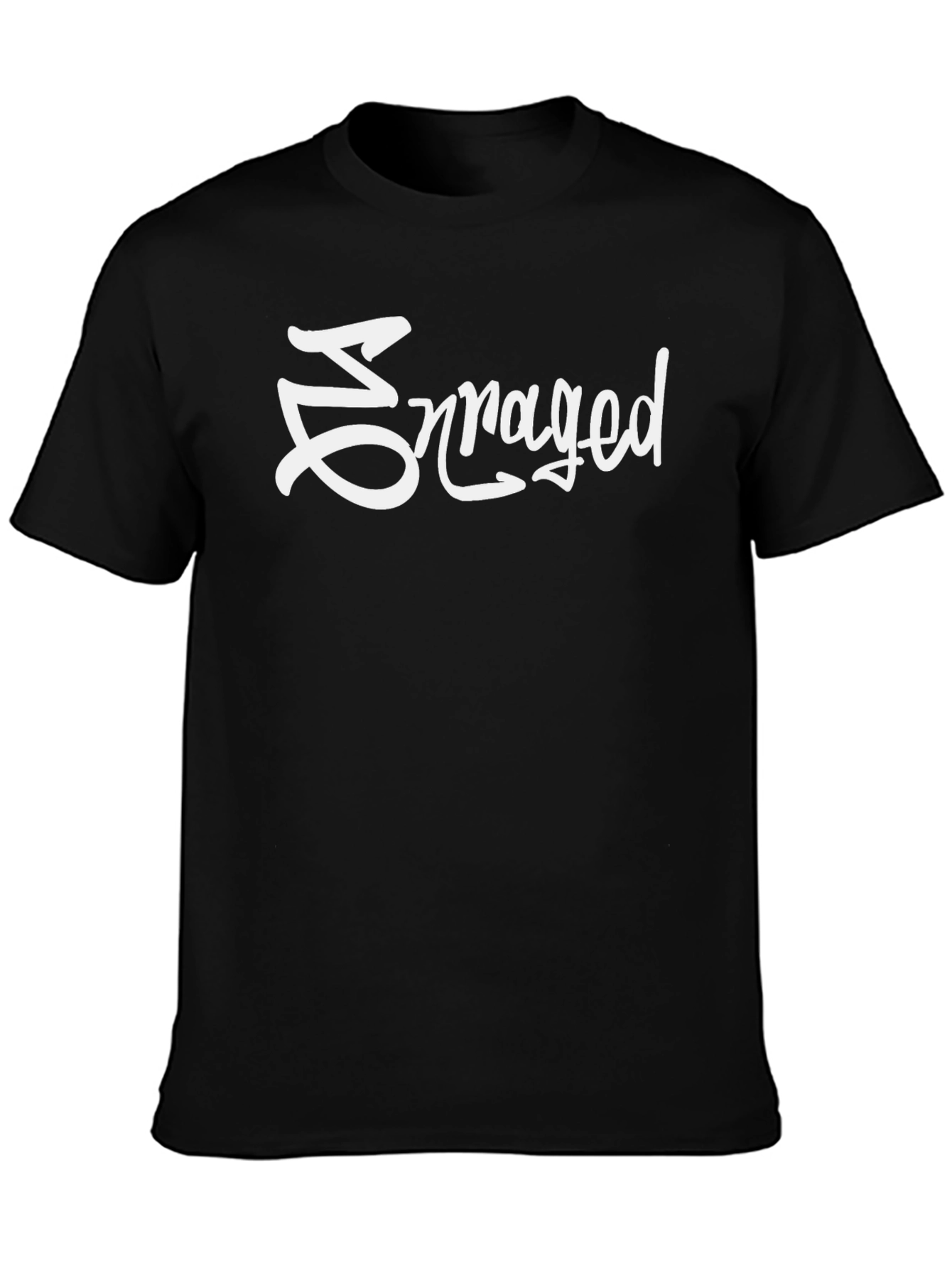 Engraged Black Graphic Tee - Casual Comfort