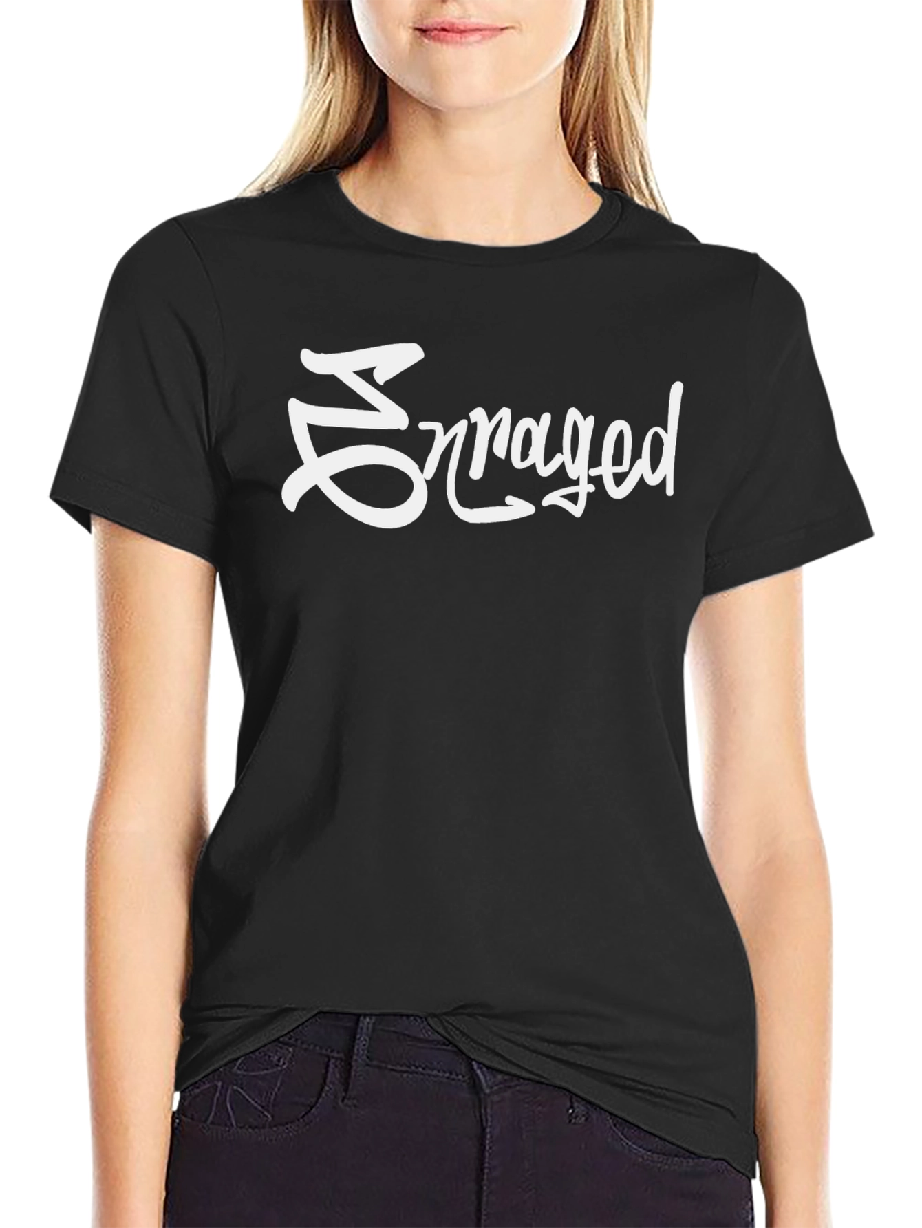 Engraged Black Graphic Tee - Casual Comfort