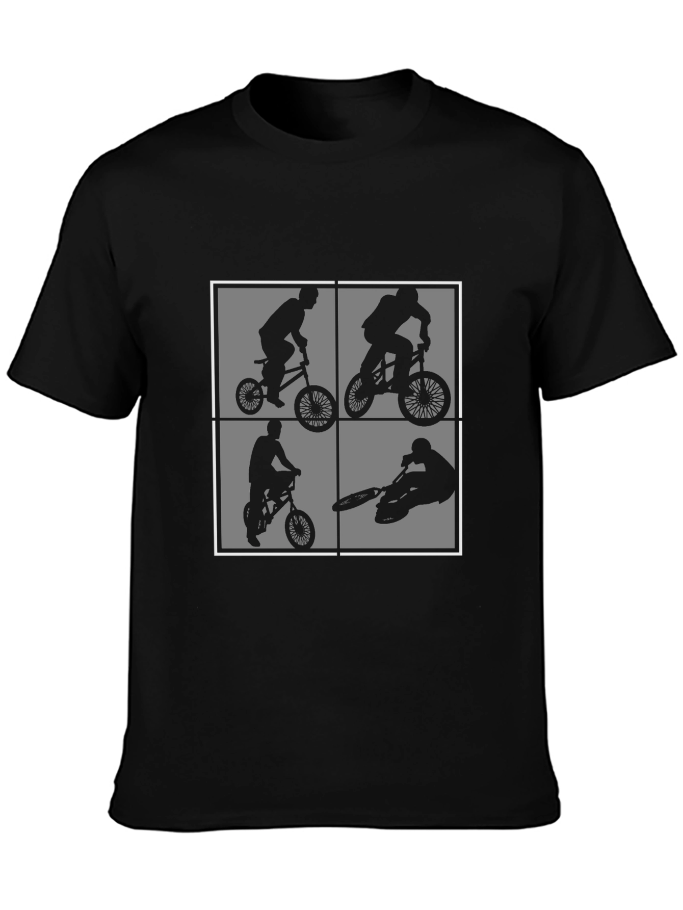 BMX Rider Graphic Print Black T-Shirt