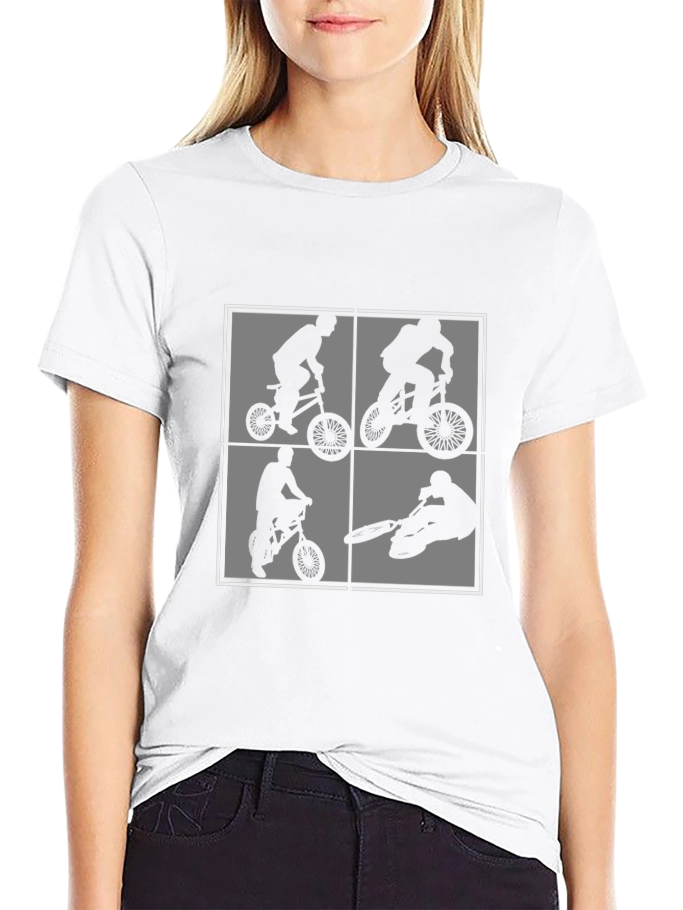 BMX Rider Graphic Print Black T-Shirt