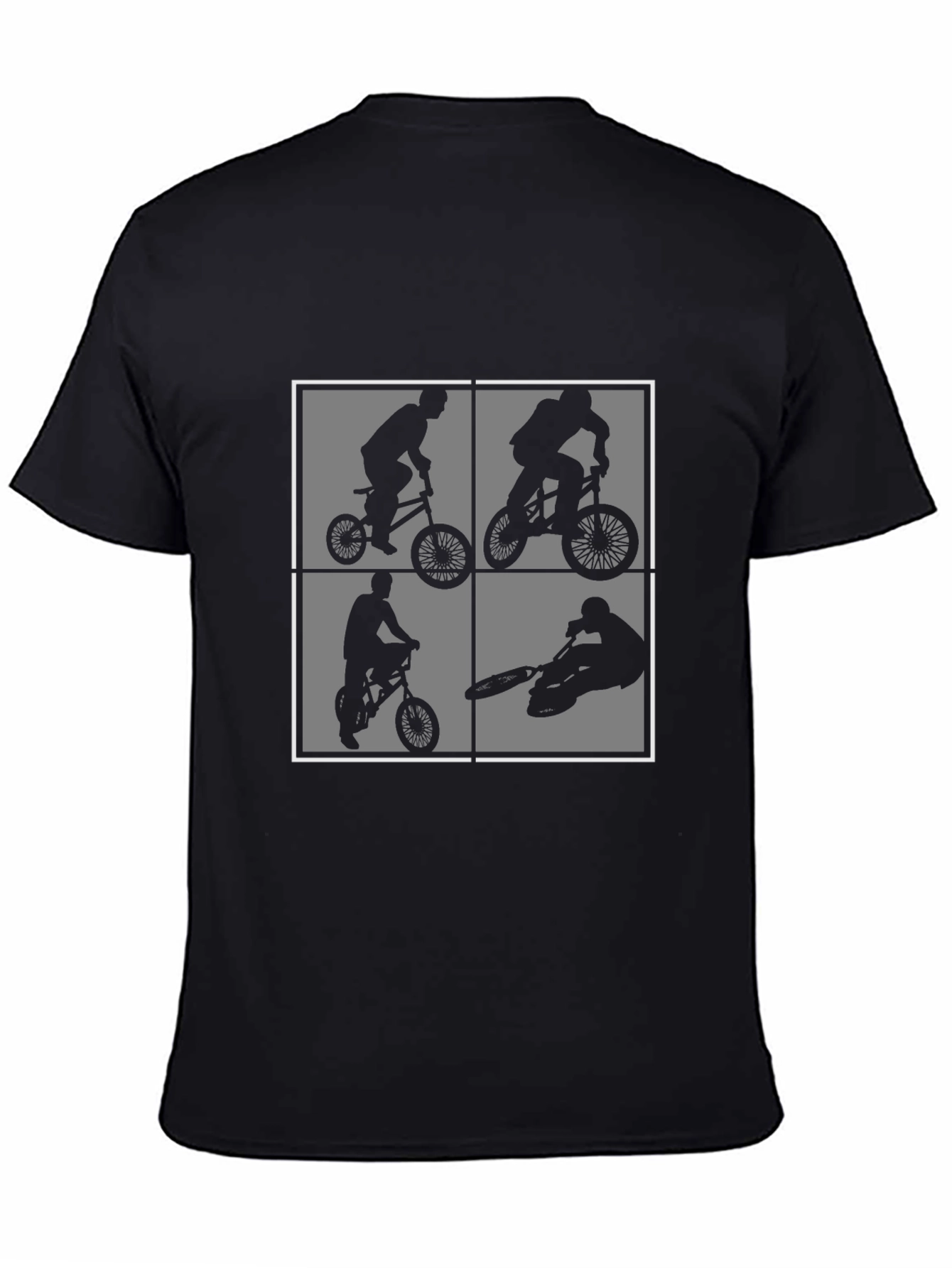 BMX Rider Graphic Print Black T-Shirt