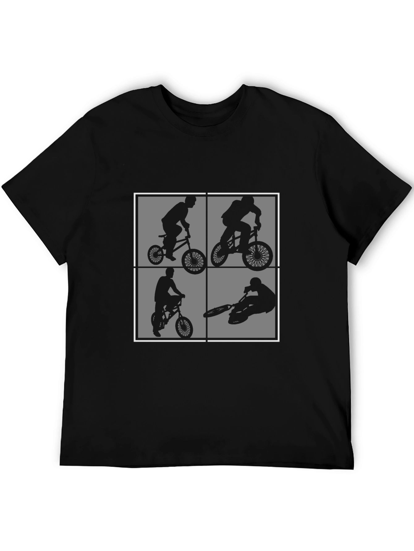BMX Rider Graphic Print Black T-Shirt