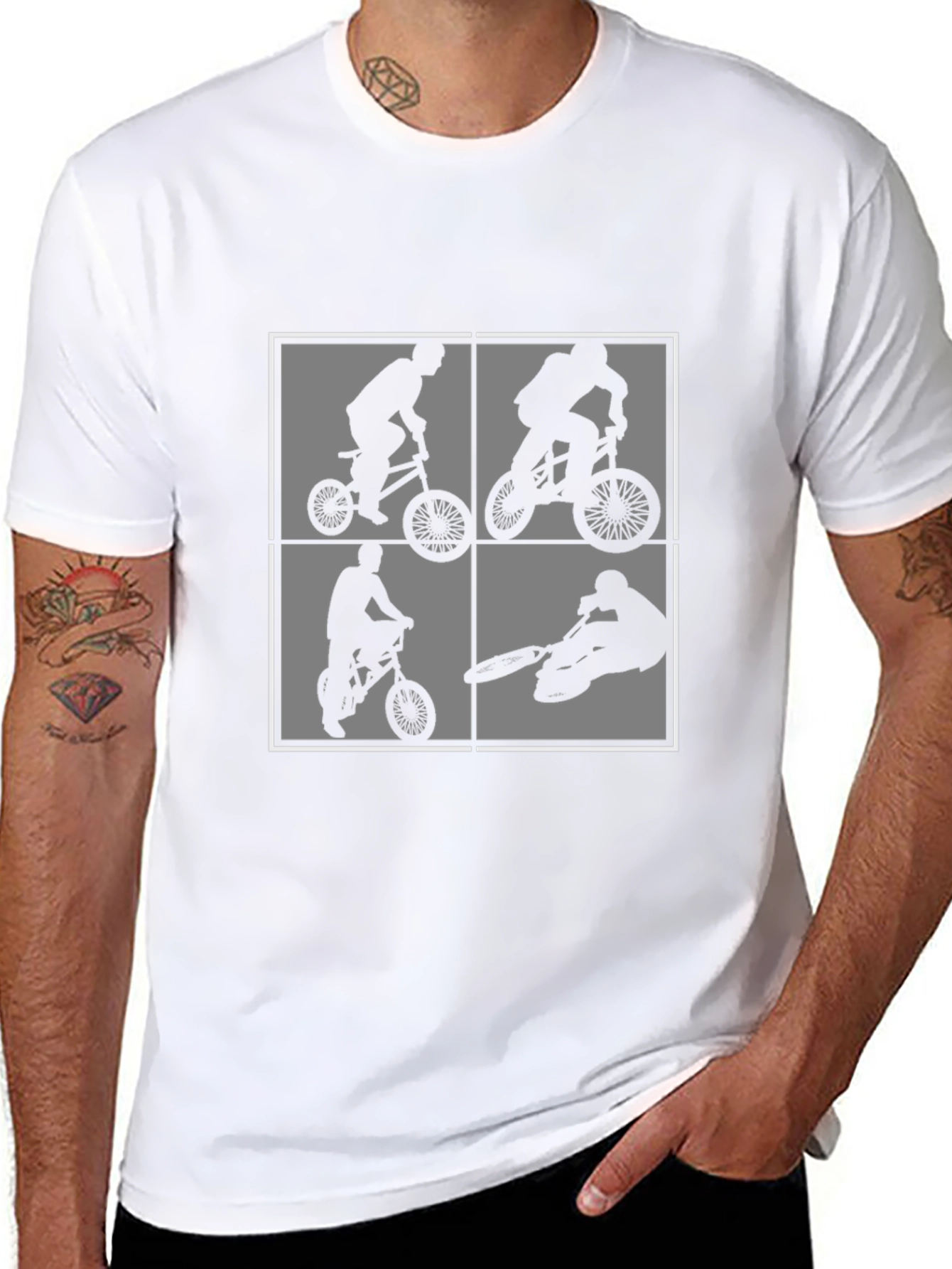 BMX Rider Graphic Print Black T-Shirt