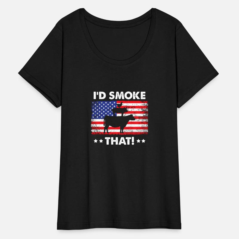 Bbq I'd Smoke T Meat Grill Usa Flag