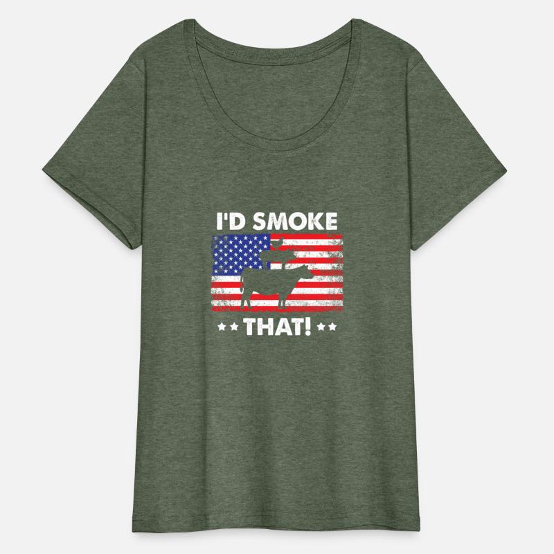 Bbq I'd Smoke T Meat Grill Usa Flag