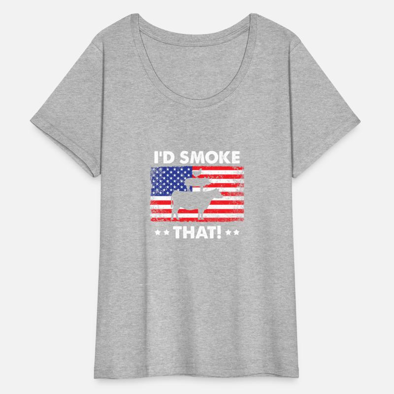 Bbq I'd Smoke T Meat Grill Usa Flag