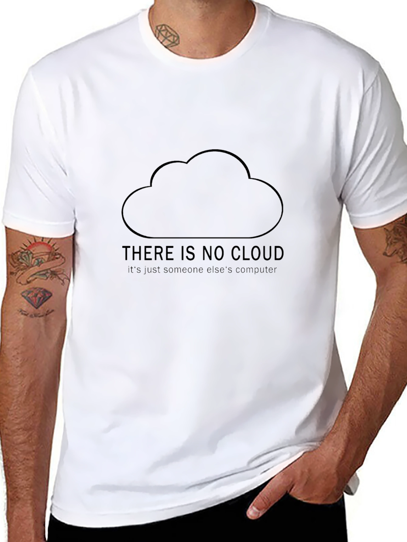 Funny There is No Cloud Black T-Shirt
