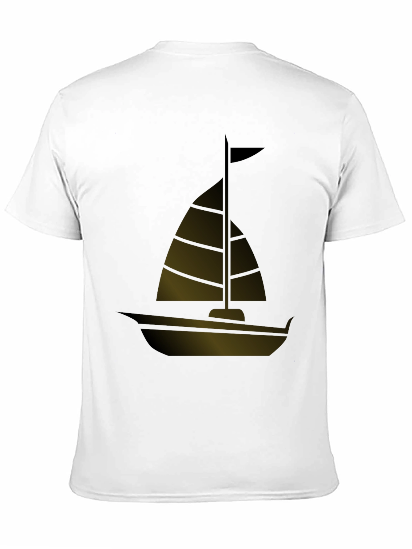 Sailing Boat Graphic Tee - Black Casual T-Shirt