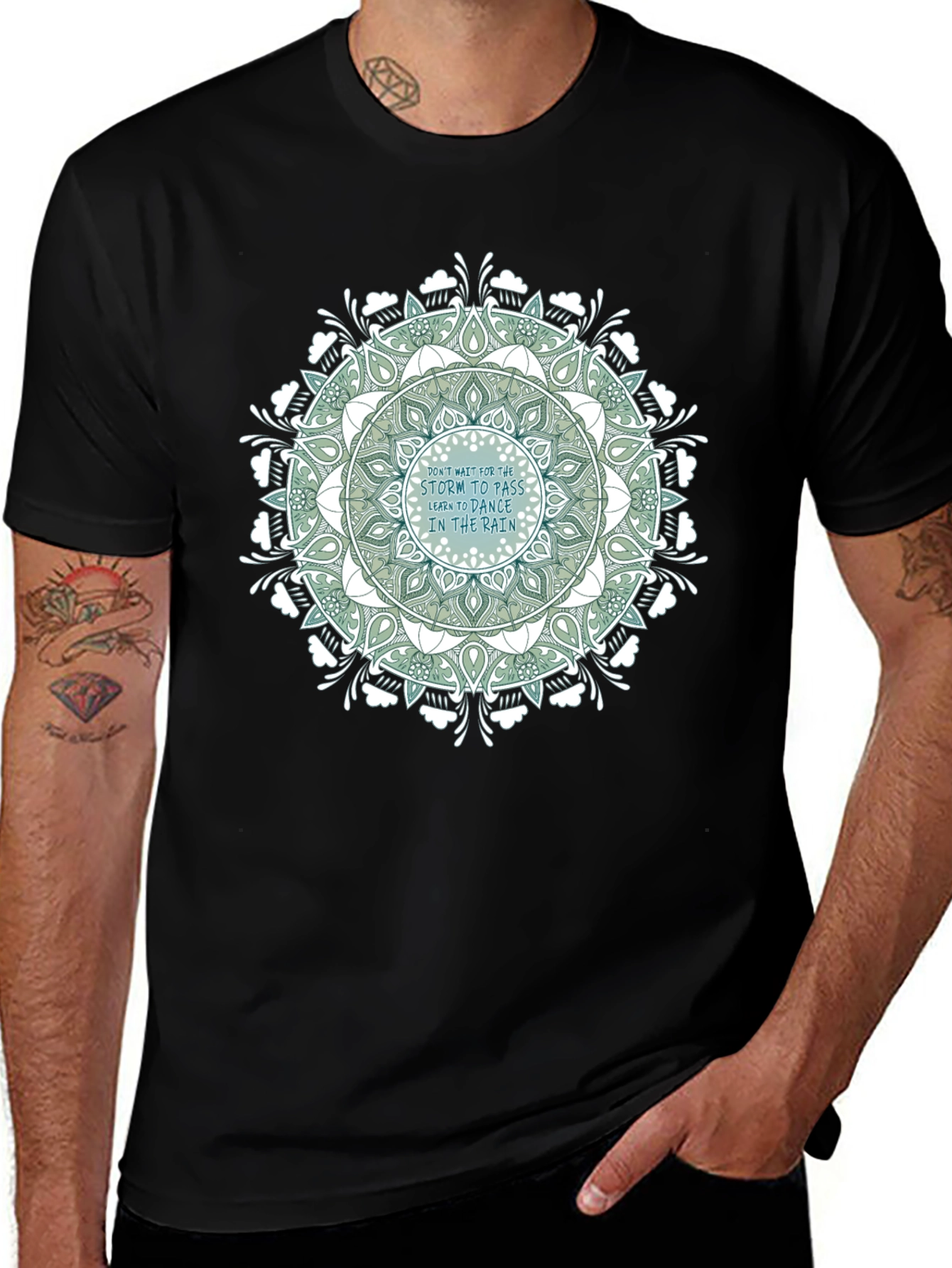 Mandala Graphic Print Black T-Shirt