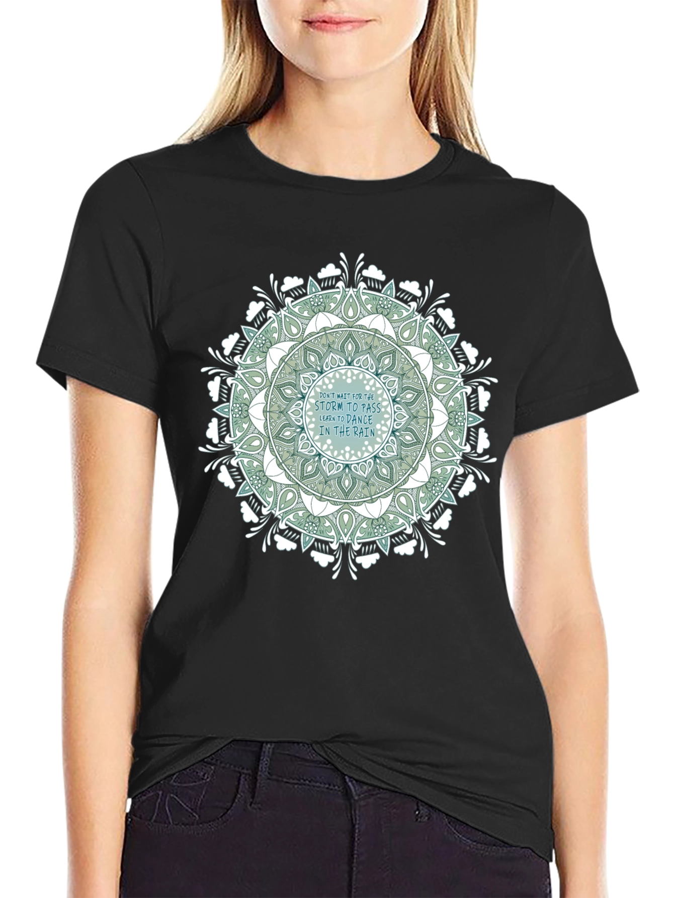 Mandala Graphic Print Black T-Shirt