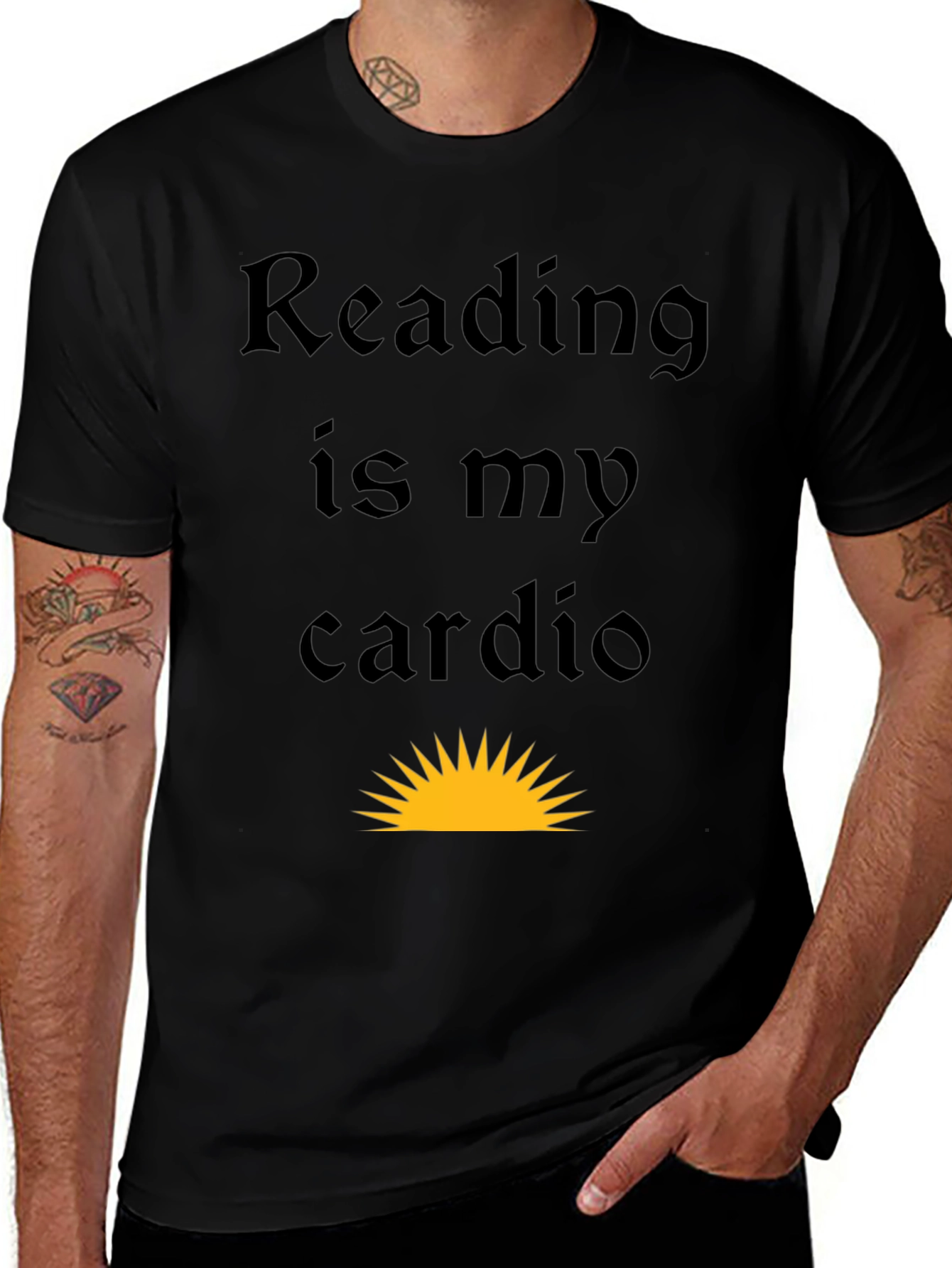 Reading is My Cardio Black Graphic Tee