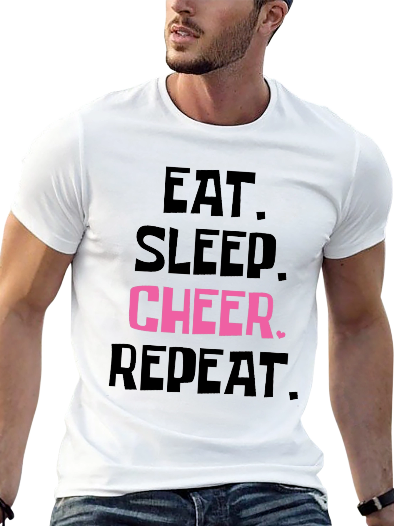 Eat Sleep Cheer Repeat T-Shirt - Cheerleading Tee