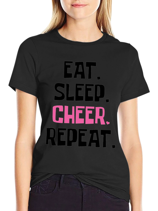 Eat Sleep Cheer Repeat T-Shirt - Cheerleading Tee