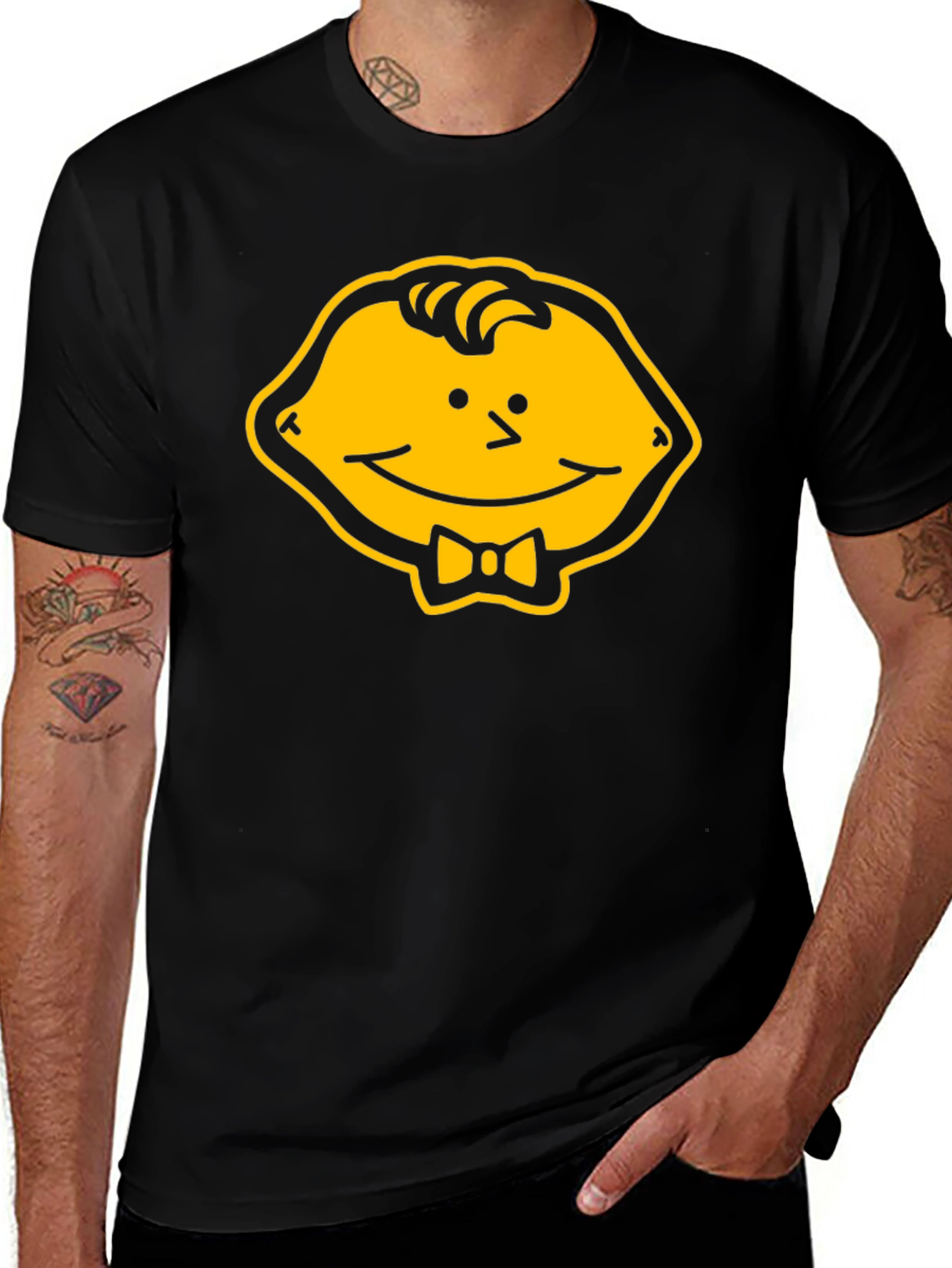 Lemon Head Character Graphic Tee - Black