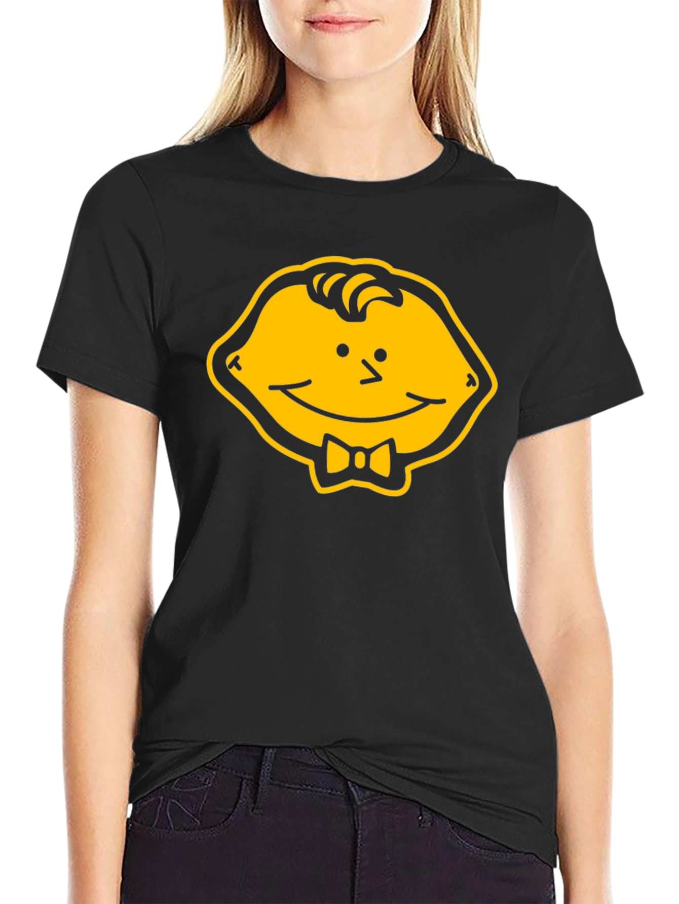 Lemon Head Character Graphic Tee - Black