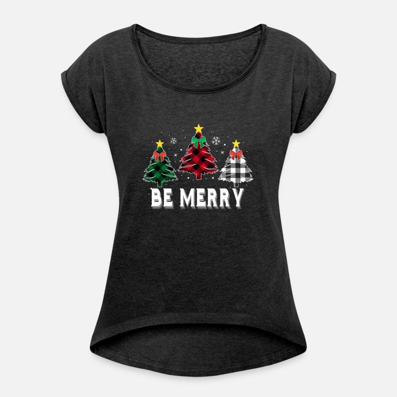 Be Merry Christmas Tree Buffalo Plaid Family