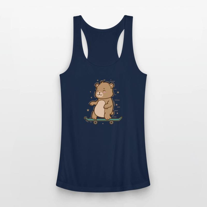 Bear rides a Skateboard Forest Animal