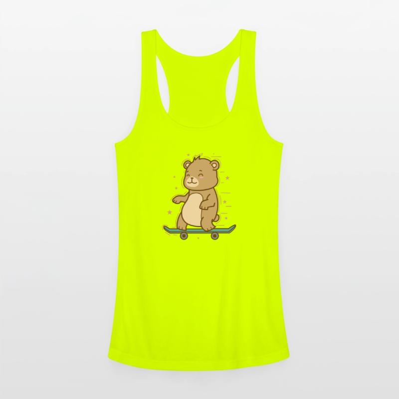 Bear rides a Skateboard Forest Animal