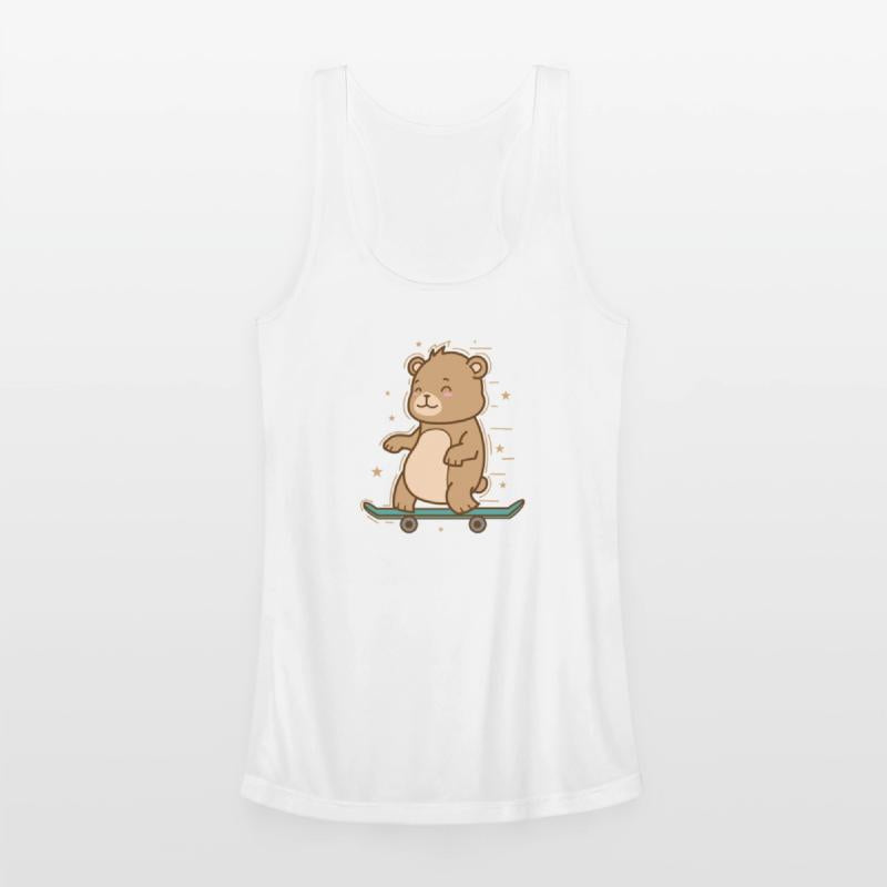 Bear rides a Skateboard Forest Animal