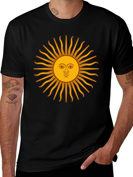 Graphic Sun T-Shirt - Casual Black Tee