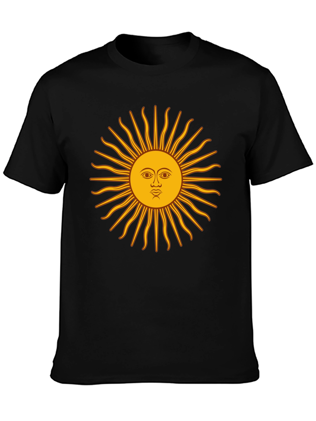 Graphic Sun T-Shirt - Casual Black Tee